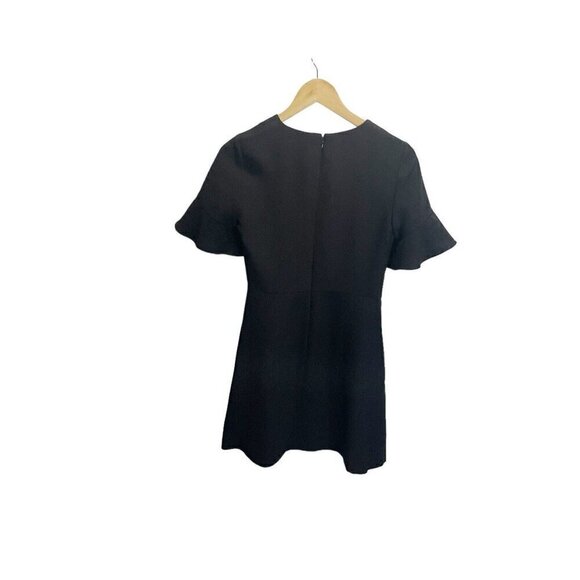 Banana Republic Black Flutter Sleeve Fit & Flare Short Sleeved Dress 0 Career - Picture 4 of 5